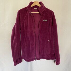 Columbia Womens Fleece Jacket M Full Zip Magenta Warm casual purple pink